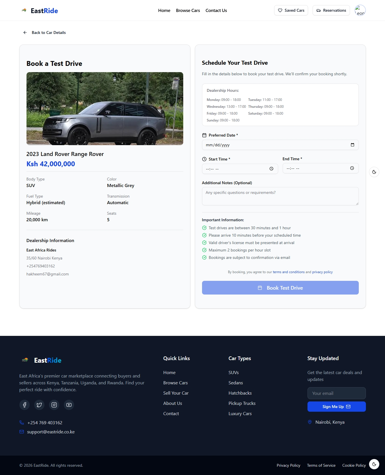 Test Drive Booking