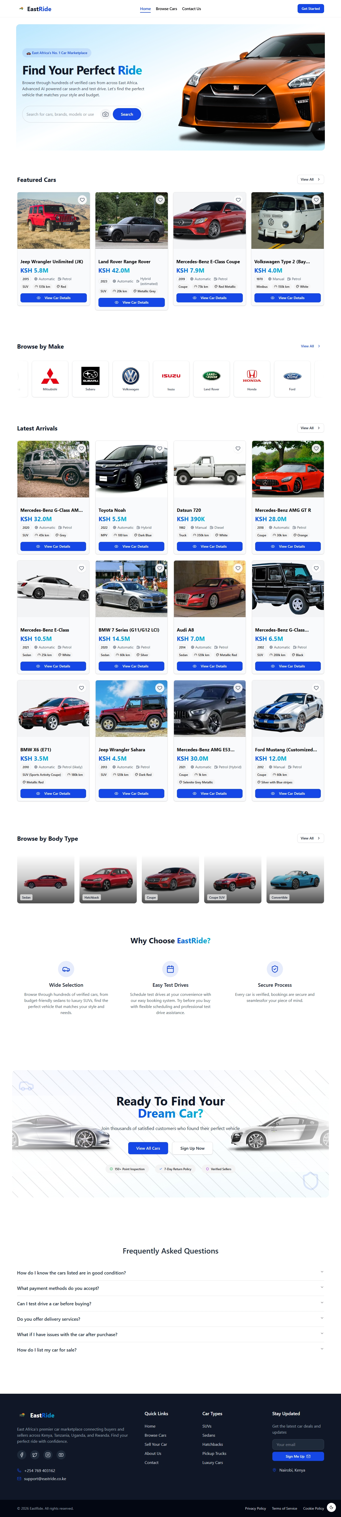 EastRide AI Marketplace homepage